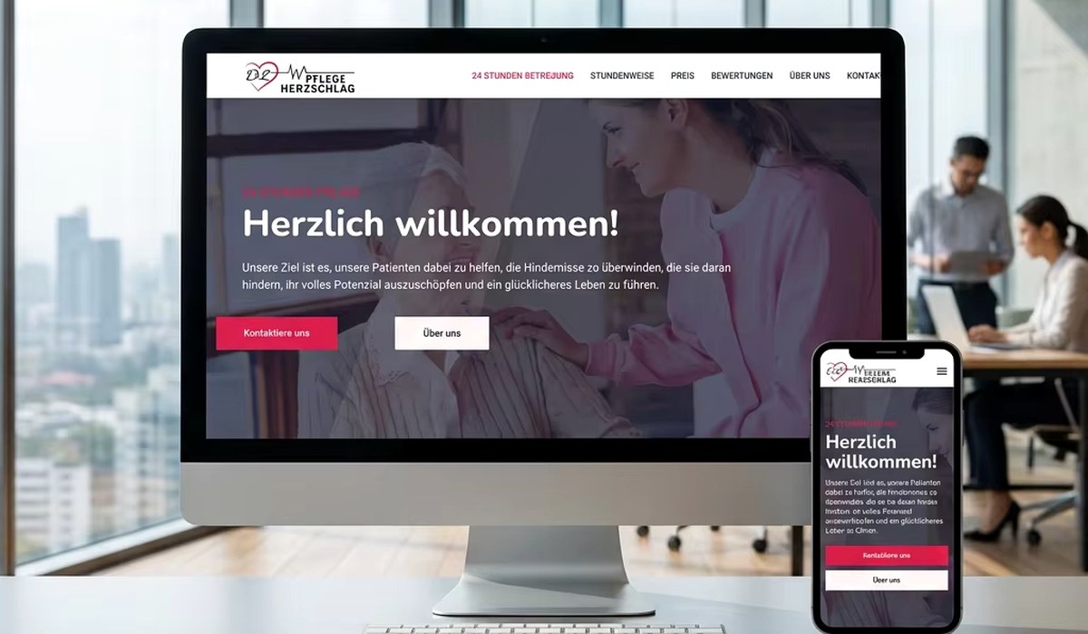 24-Stunden Pflege Herzschlag Website